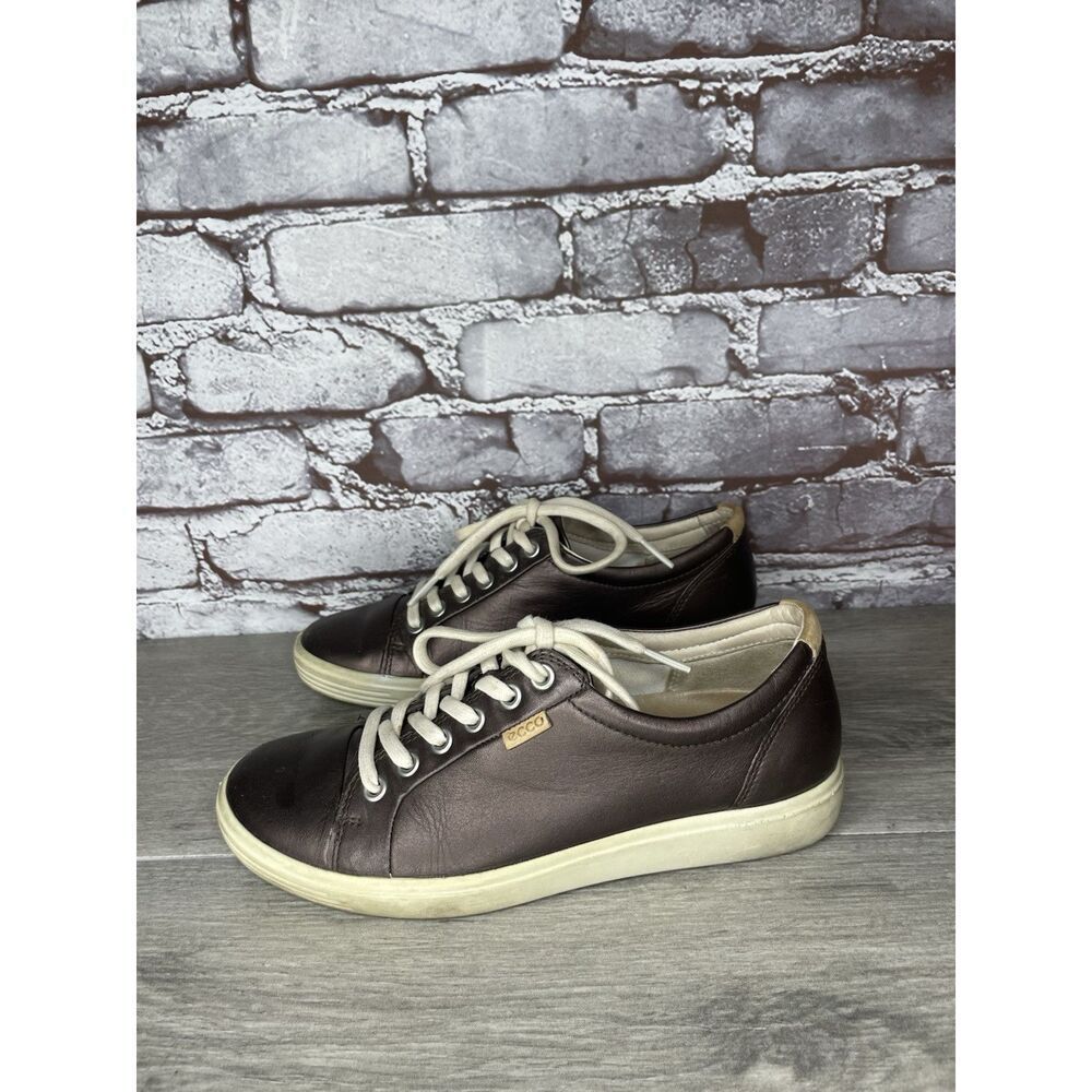 Ecco Soft 7 Purple Bronze Casual Lace Up Sneakers Shoes Women Sz 37EU/6.5M US - Picture 10 of 16